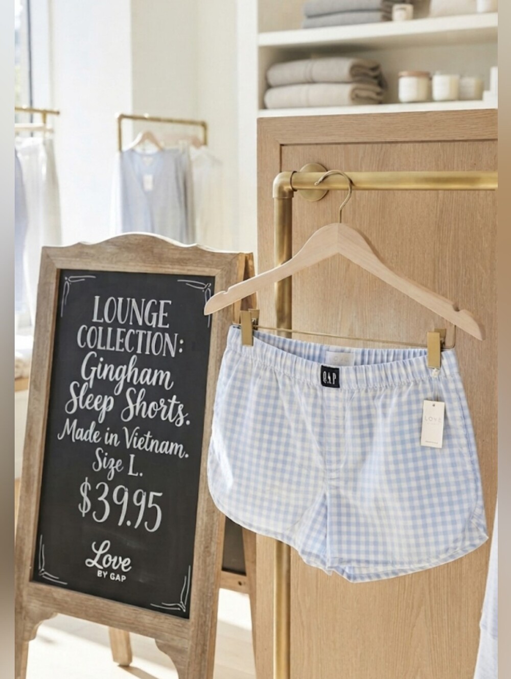 LOVE BY GAP Gingham Sleep Shorts